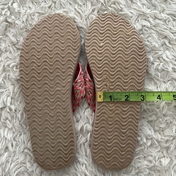 SO Pink and Tan Women's Flip Flops Beach Ocean Chic Surf Style - Picture 9 of 9